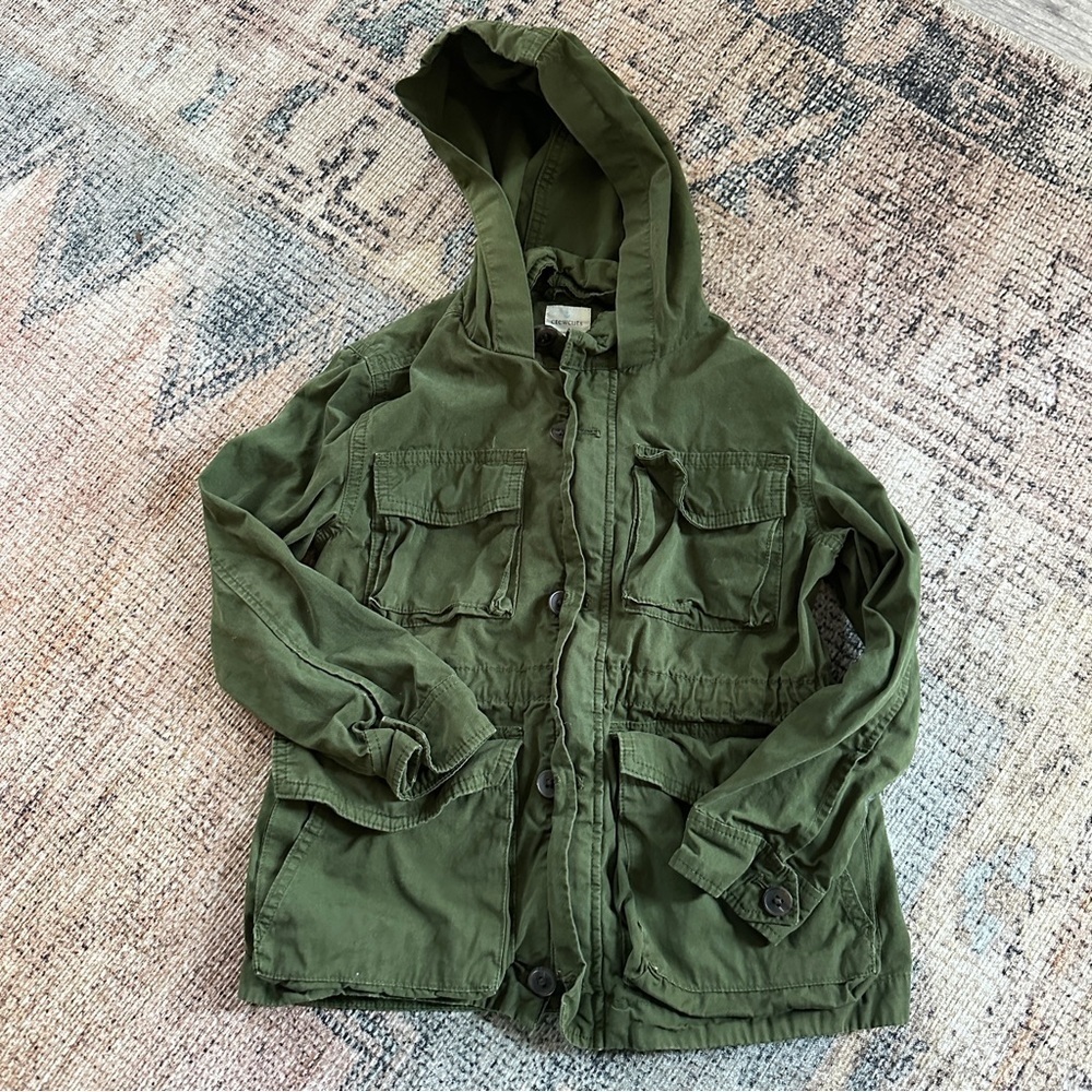 Kids J. Crew Crewcuts Green Army Jacket sz 6/7